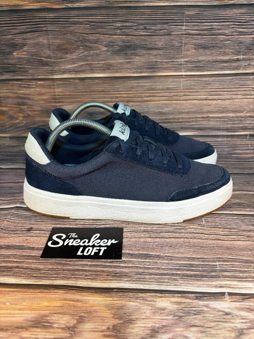 Kizik Prague Men's Navy Blue Canvas Sneakers Hands Free Slip In Size 9